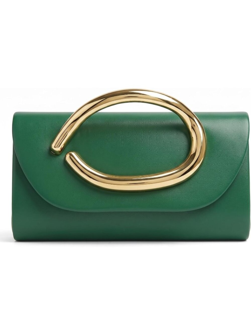 Women's Emerald Green Vegan Leather Clutch Purses Formal Elegant Evening Handbag